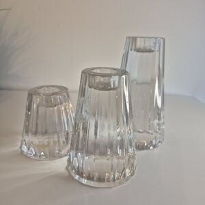 Paloma Picasso Villeroy & Boch Crystal Candlestick Holders Set of 3 Graduated